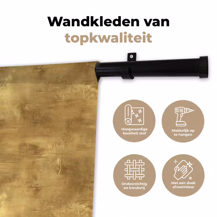 Industrieel - Textuur - Goud Wandkleed katoen klein 269 -sfeer2