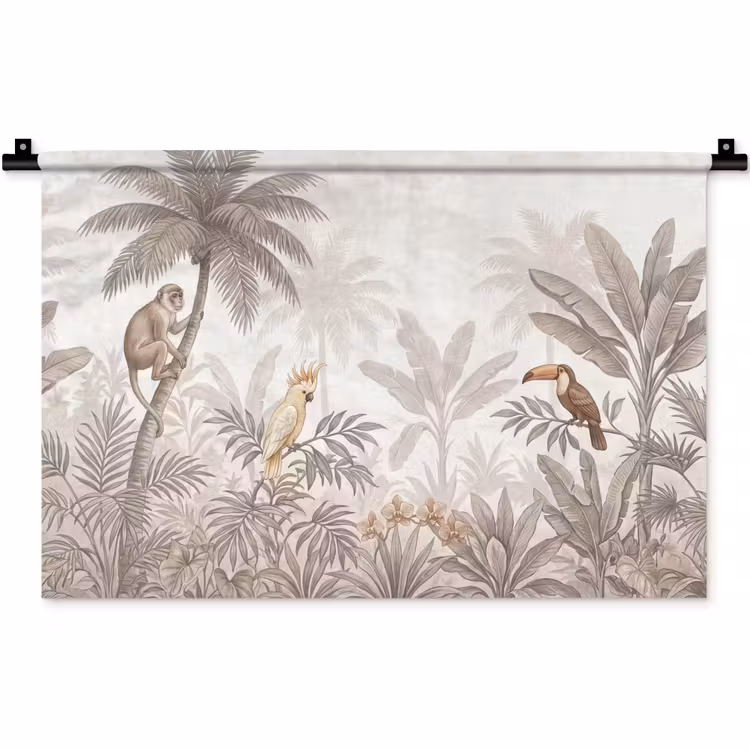 Jungle - Dieren - Palmbomen Wandkleed katoen klein -zz3d