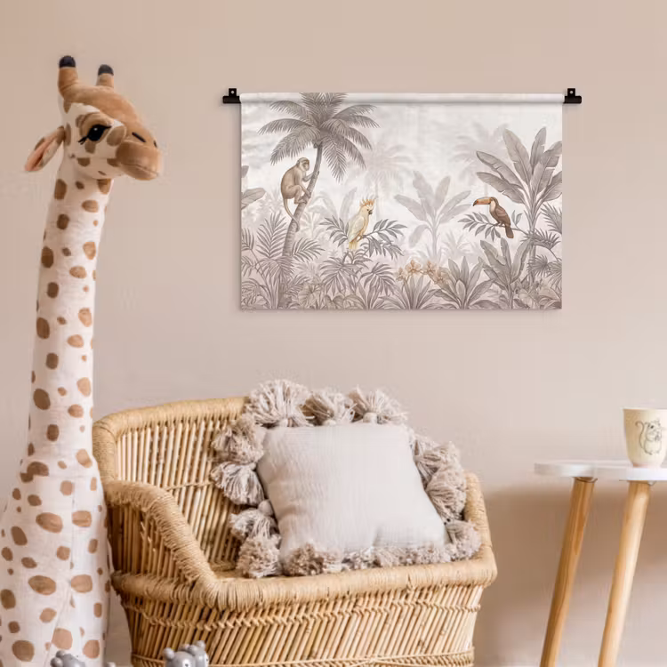 Jungle - Dieren - Palmbomen Wandkleed katoen klein -wsfeer5_kind