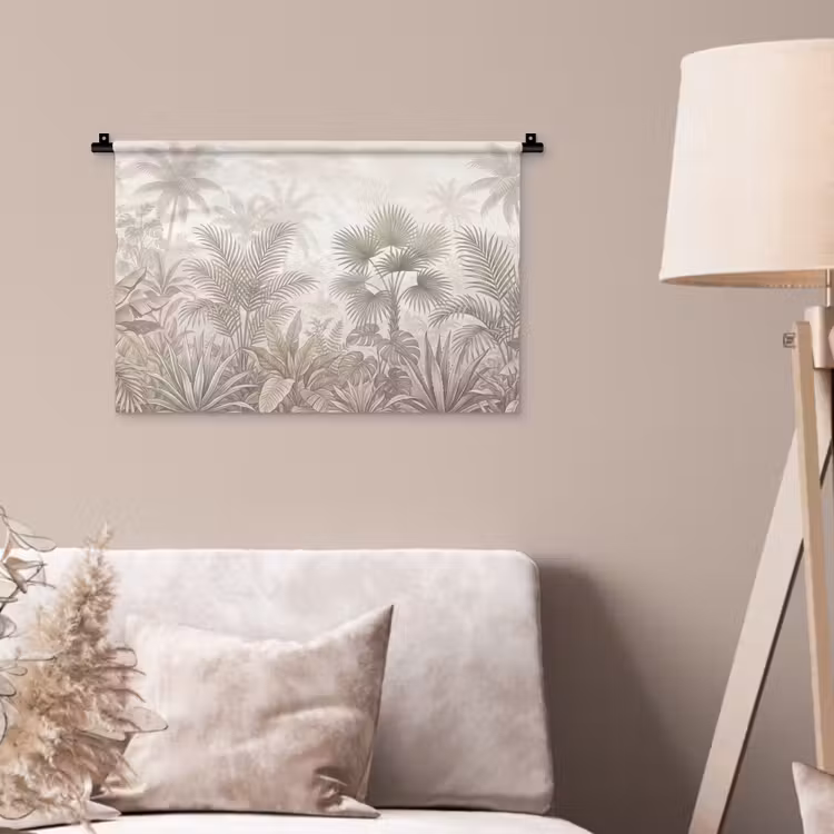 Jungle - Tropisch - Natuur -Vintage - Beige Wandkleed katoen klein -sfeer4