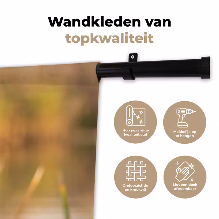 IJsvogel - Tak - Water - Kleurrijk - Levendig Wandkleed katoen klein -sfeer2