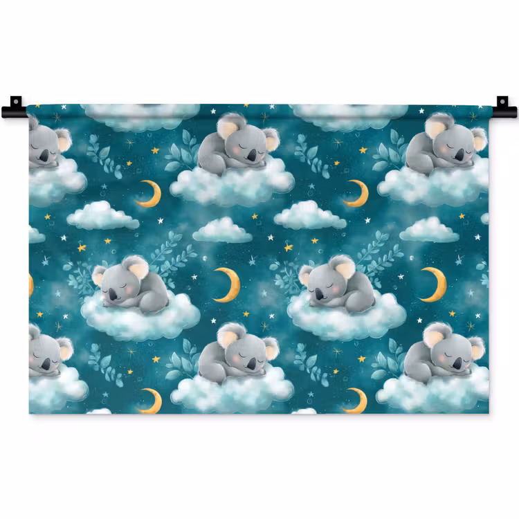 Koala's - Betoverend - Blauw Wandkleed katoen klein 269 -zz3d