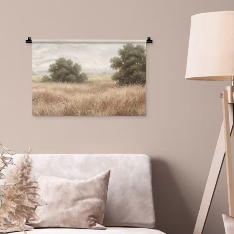 Landschap - Minimalistisch - Beige Wandkleed katoen klein -sfeer4