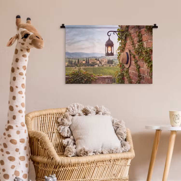 Lantaarn - Wijngaard - Landschap - Italiaans Wandkleed katoen klein -wsfeer5_kind