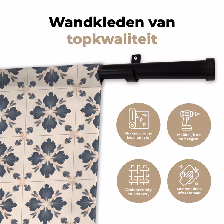Bladvorm - Klassiek - Kleurrijk Wandkleed katoen klein 269 -sfeer2