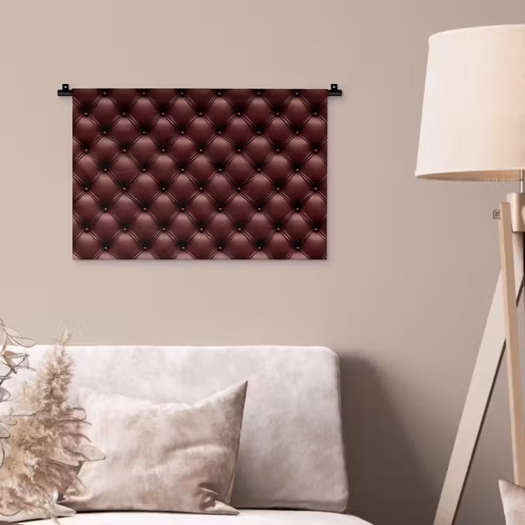 Leer - Patroon - Bordeaux Wandkleed katoen klein 269 -sfeer4
