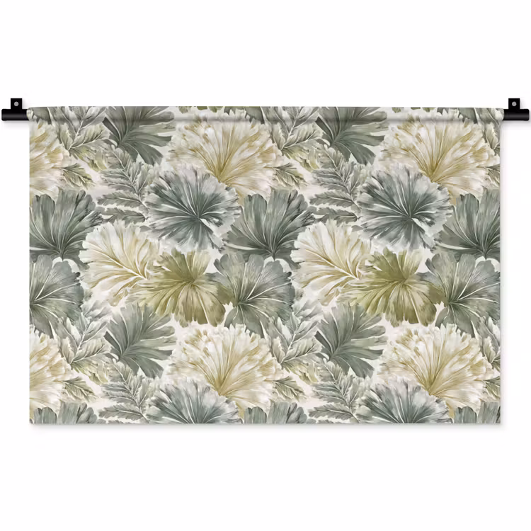 Bladeren - Botanisch - Groen Wandkleed katoen klein 269 -zz3d