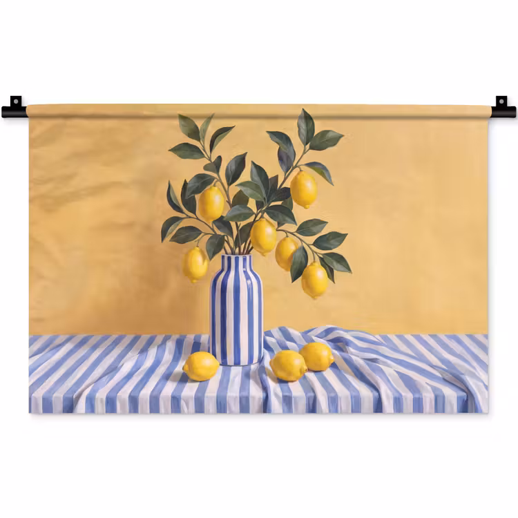 Wall Hanging - Lemon - Still Life - Modern - Citroen - Stilleven - Modern Wandkleed katoen klein