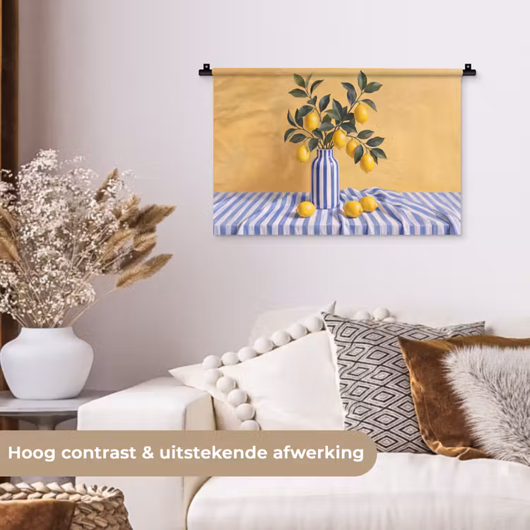 Wall Hanging - Lemon - Still Life - Modern - Citroen - Stilleven - Modern Wandkleed katoen klein
