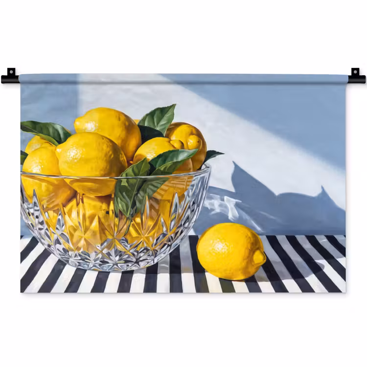 Wall Hanging - Lemons - Fruit - Yellow - Citroenen - Fruit - Geel Wandkleed katoen klein