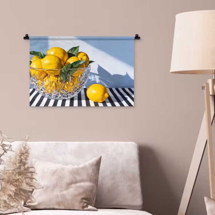 Wall Hanging - Lemons - Fruit - Yellow - Citroenen - Fruit - Geel Wandkleed katoen klein