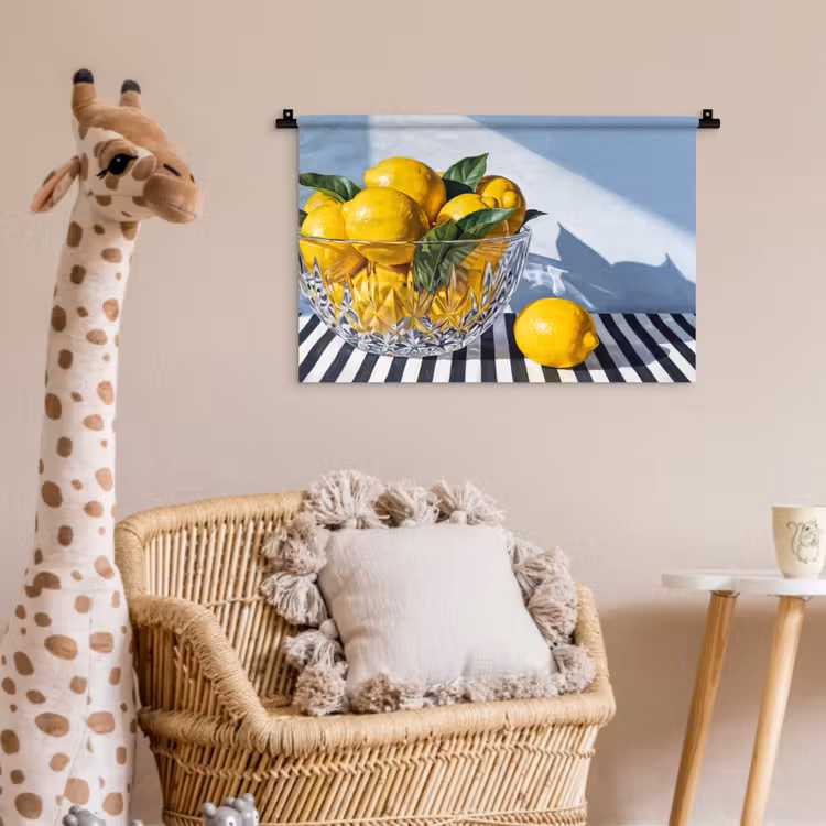 Wall Hanging - Lemons - Fruit - Yellow - Citroenen - Fruit - Geel Wandkleed katoen klein