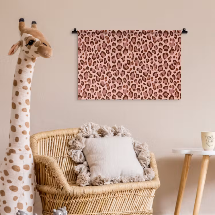 Luipaard - Patroon - Roze Wandkleed katoen klein 269 -wsfeer5_kind