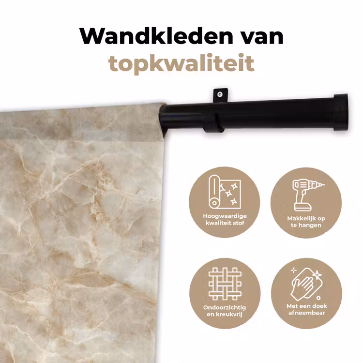 Lichtbeige - Onyx - Subtiel Wandkleed katoen klein 269 -sfeer2
