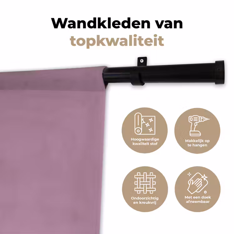 Lilac - Paars - Mauve Wandkleed katoen klein 269 -sfeer2