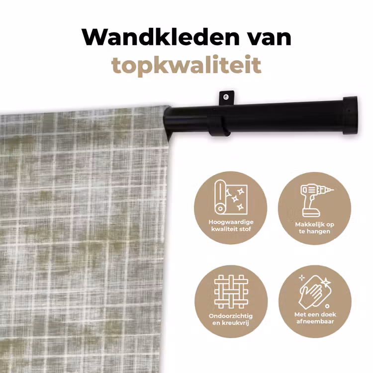 Linnen - Patroon - Groen Wandkleed katoen klein 269 -sfeer2