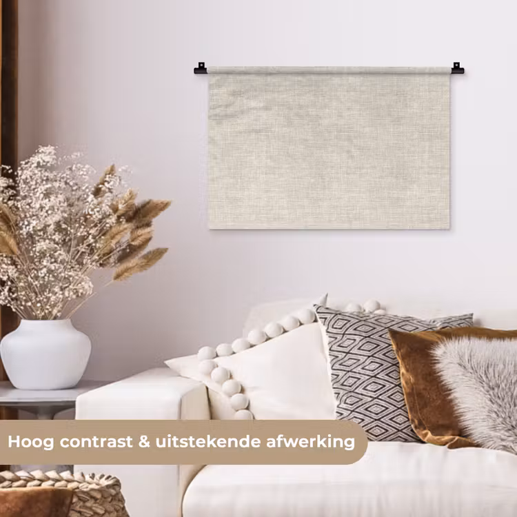 Linnen - Textuur - Beige Wandkleed katoen klein 269 -sfeer1