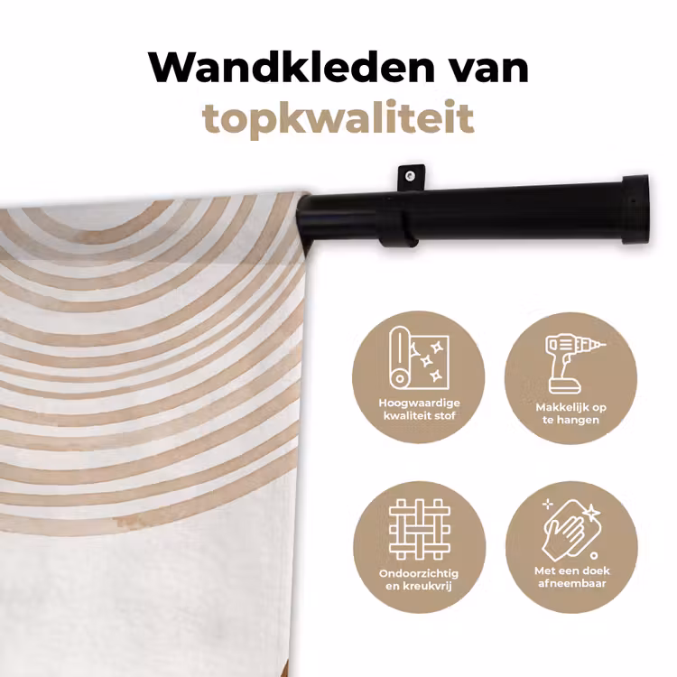 Wall Hanging - Lines - Minimalist - Art - Lijnen - Minimalistisch - Kunst Wandkleed katoen klein