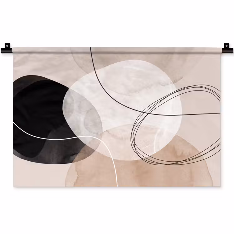 Wall Hanging - Lines - Wavy - Art - Lijnen - Golvend - Kunst Wandkleed katoen klein