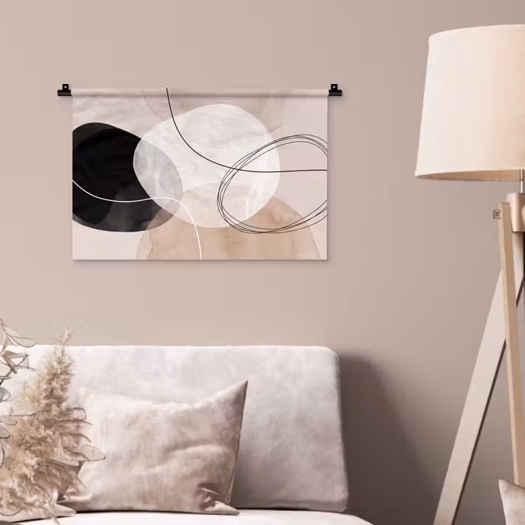 Wall Hanging - Lines - Wavy - Art - Lijnen - Golvend - Kunst Wandkleed katoen klein