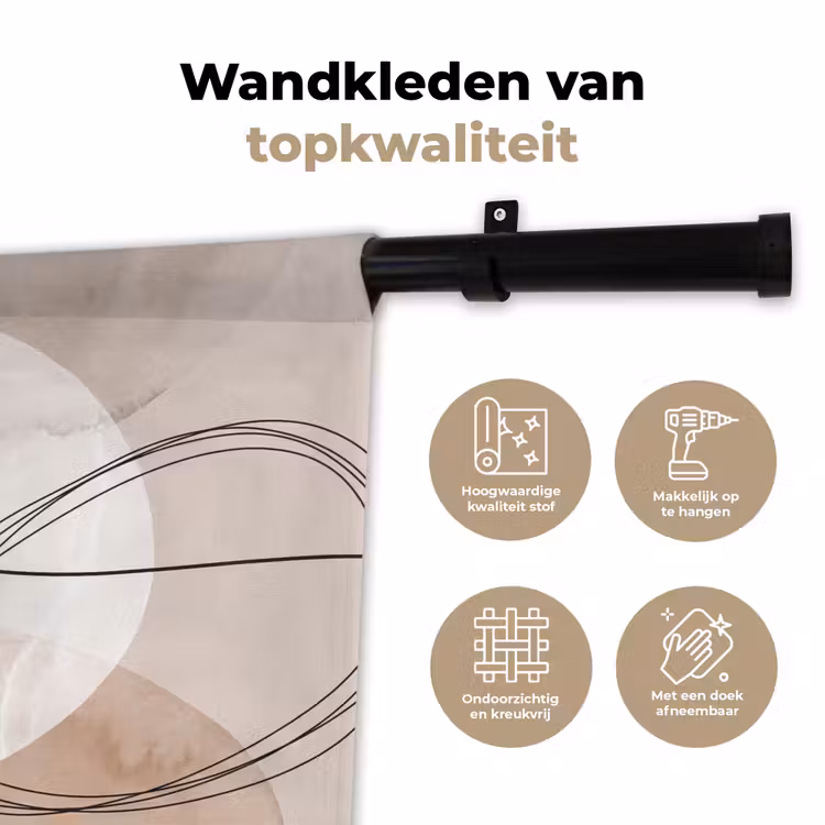 Wall Hanging - Lines - Wavy - Art - Lijnen - Golvend - Kunst Wandkleed katoen klein