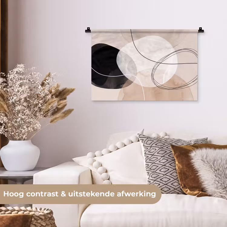 Wall Hanging - Lines - Wavy - Art - Lijnen - Golvend - Kunst Wandkleed katoen klein