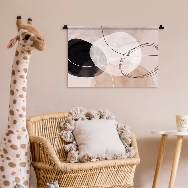 Wall Hanging - Lines - Wavy - Art - Lijnen - Golvend - Kunst Wandkleed katoen klein