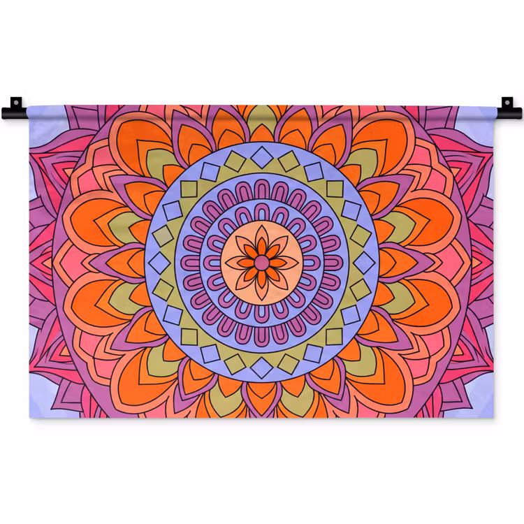 Mandala - Cirkel - Abstract - Kleurrijk - Patroon Wandkleed katoen klein -zz3d