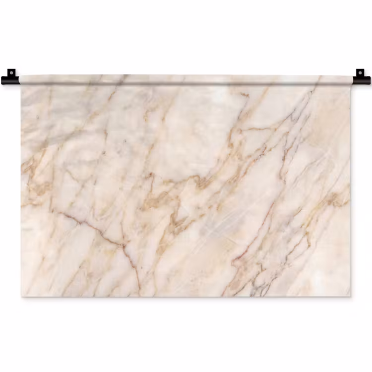 Marmer - Ader - Abstract - Wit - Goud Wandkleed katoen klein -zz3d
