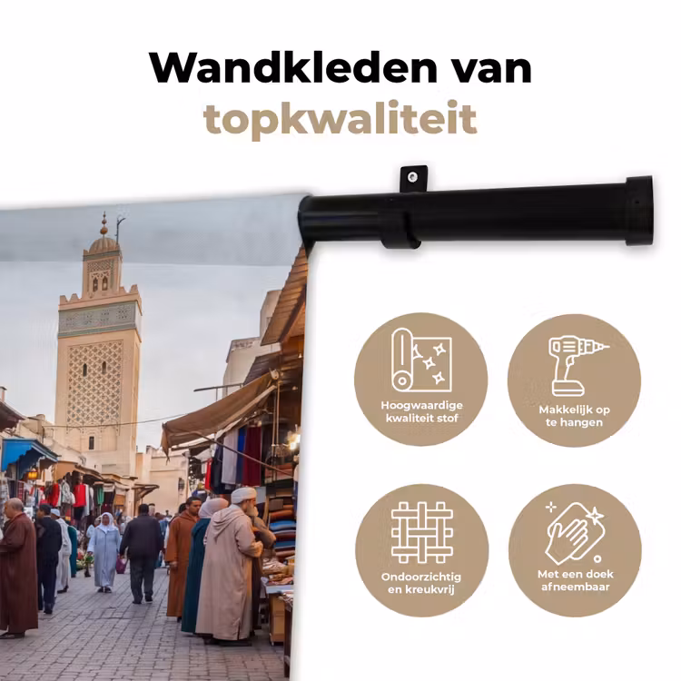 Wall Hanging - Market - Oriental - Colorful - Markt - Oosters - Kleurrijk Wandkleed katoen klein