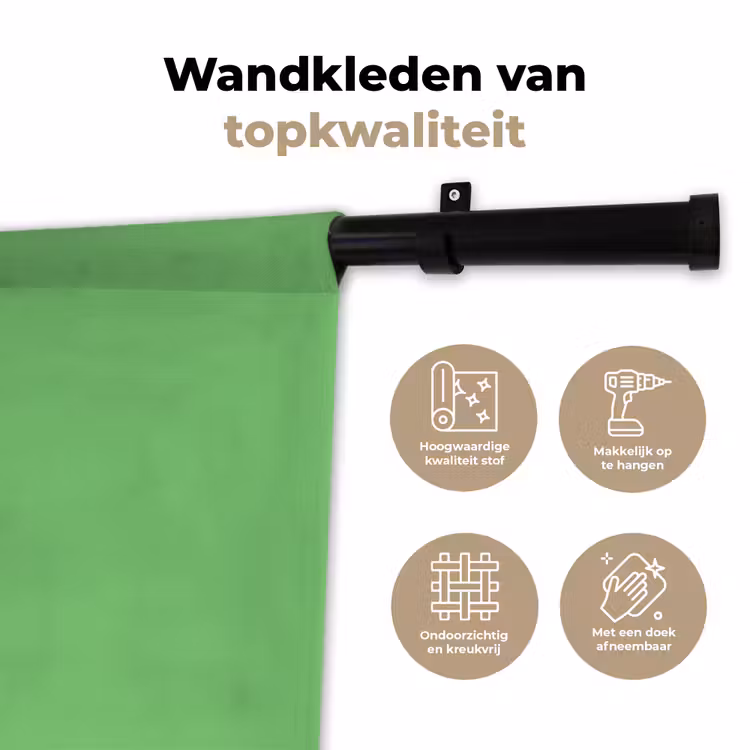 Meadow - Green - Groen Wandkleed katoen klein 269 -sfeer2