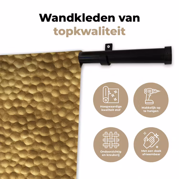 Metaal - Dynamisch - Goud Wandkleed katoen klein 269 -sfeer2