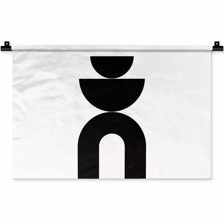 Wall Hanging - Minimalist - Art - White - Minimalistisch - Kunst - Wit Wandkleed katoen klein