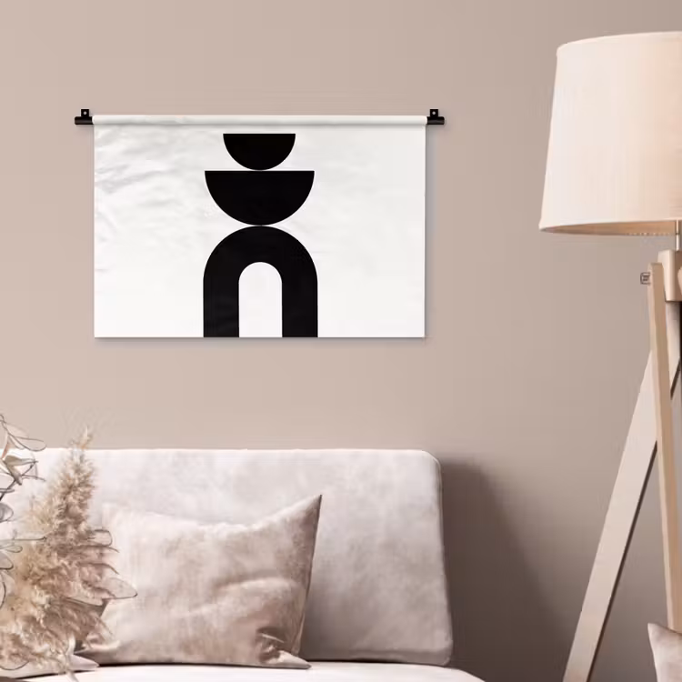 Wall Hanging - Minimalist - Art - White - Minimalistisch - Kunst - Wit Wandkleed katoen klein