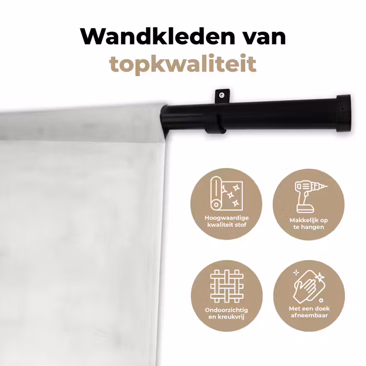 Wall Hanging - Minimalist - Art - White - Minimalistisch - Kunst - Wit Wandkleed katoen klein