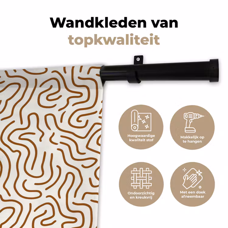 Minimalistisch - Patroon - Terracotta Wandkleed katoen klein 269 -sfeer2