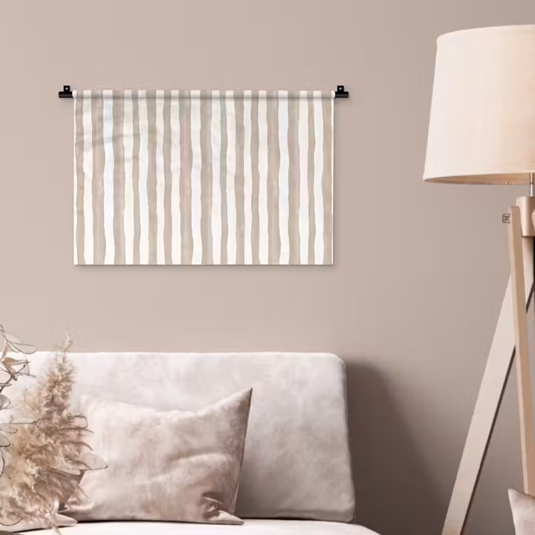 Minimalistisch - Strepen - Beige Wandkleed katoen klein 269 -sfeer4