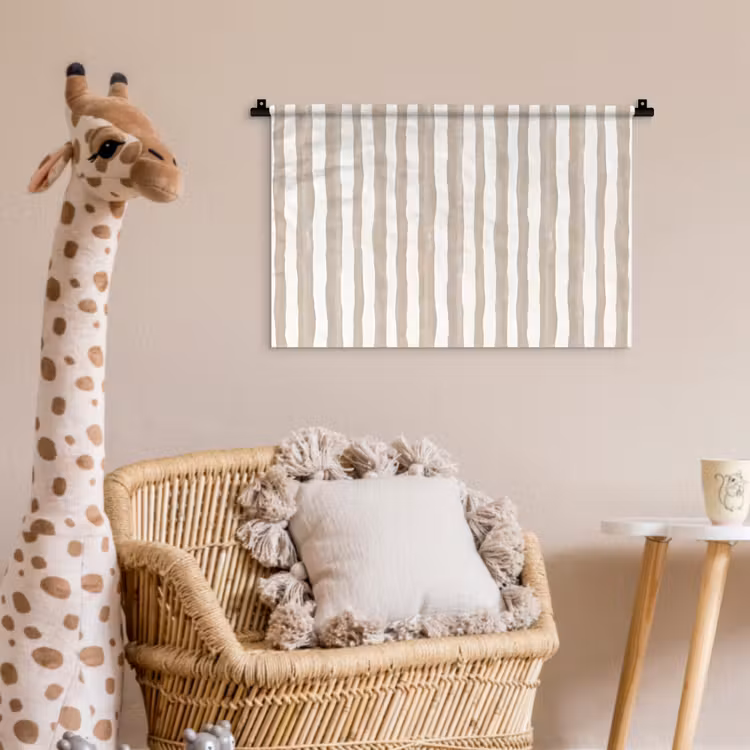 Minimalistisch - Strepen - Beige Wandkleed katoen klein 269 -wsfeer5_kind