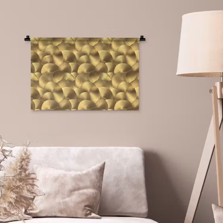 Modern - Cirkel - Goud Wandkleed katoen klein 269 -sfeer4