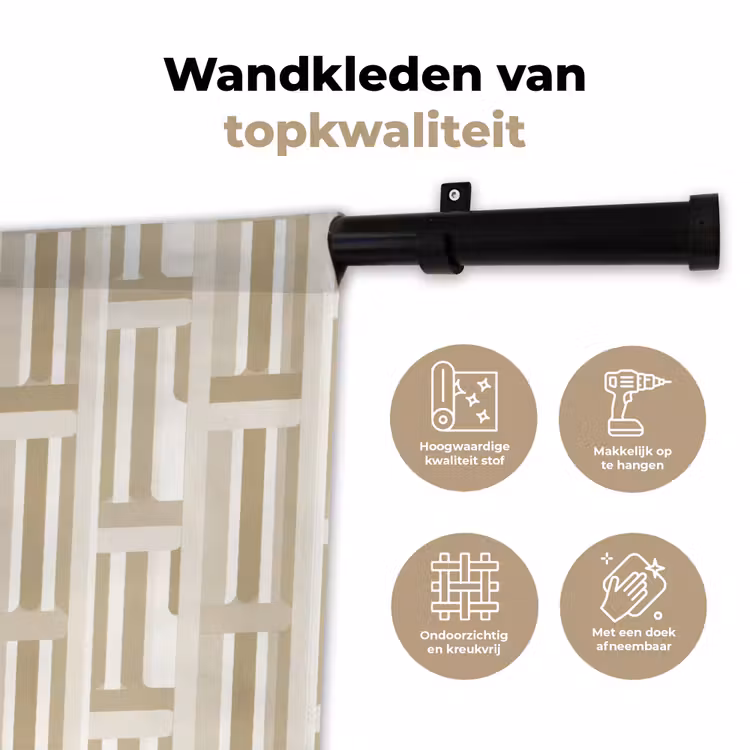 Modern - Geometrisch - Beige Wandkleed katoen klein 269 -sfeer2