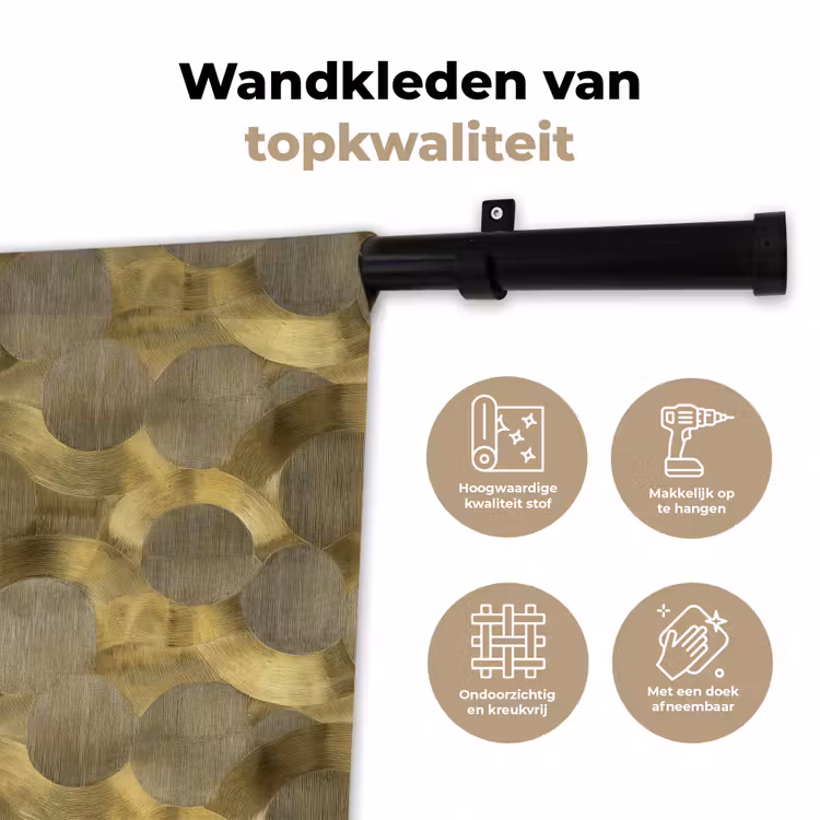 Modern - Geometrisch - Goud Wandkleed katoen klein 269 -sfeer2