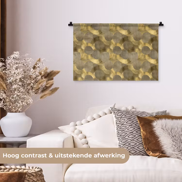 Modern - Geometrisch - Goud Wandkleed katoen klein 269 -sfeer1
