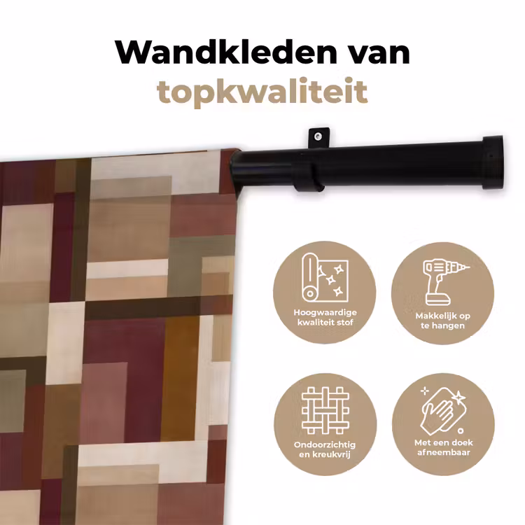 Modern - Geometrie - Kleurrijk Wandkleed katoen klein 269 -sfeer2