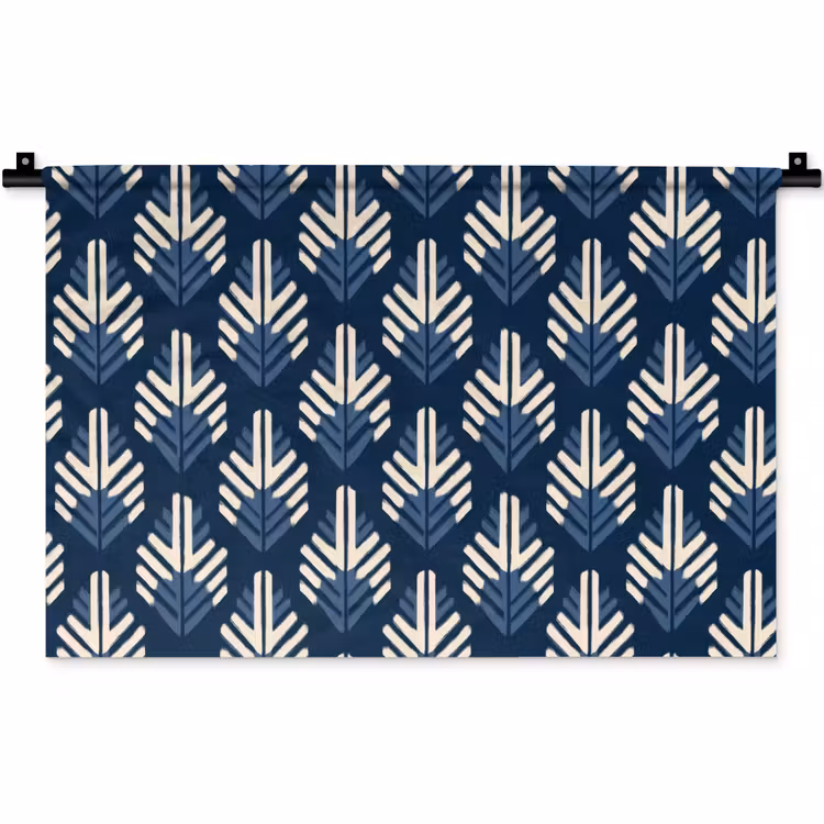 Modern - Patroon - Blauw Wandkleed katoen klein 269 -zz3d