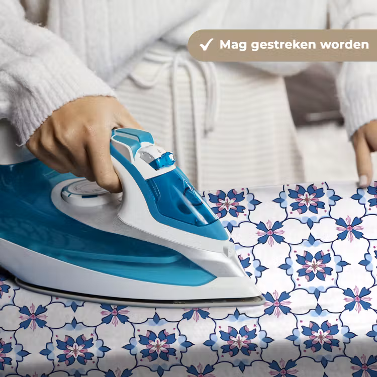Modern - Patroon - Blauw - Roze Wandkleed katoen klein 269 -sfeer9