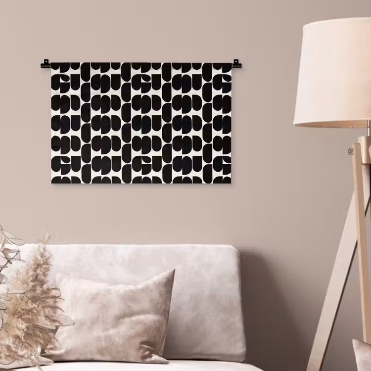 Modern - Patroon - Zwart Wandkleed katoen klein 269 -sfeer4