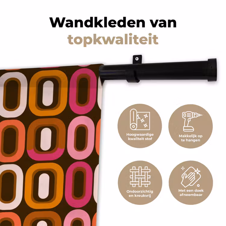 Modern - Retro - Kleurrijk Wandkleed katoen klein 269 -sfeer2