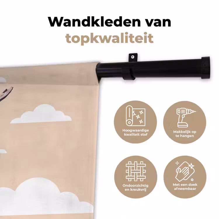 Monument - Stad - Zonsondergang - Minimalistisch - Oranje Wandkleed katoen klein -sfeer2