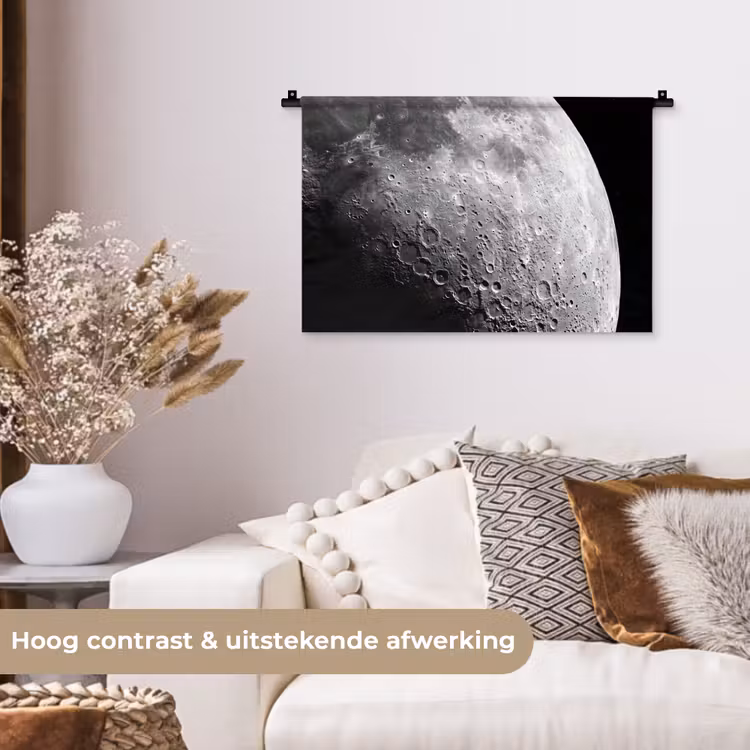 Wall Hanging - Moon - Craters - Space - Maan - Kraters - Ruimte Wandkleed katoen klein