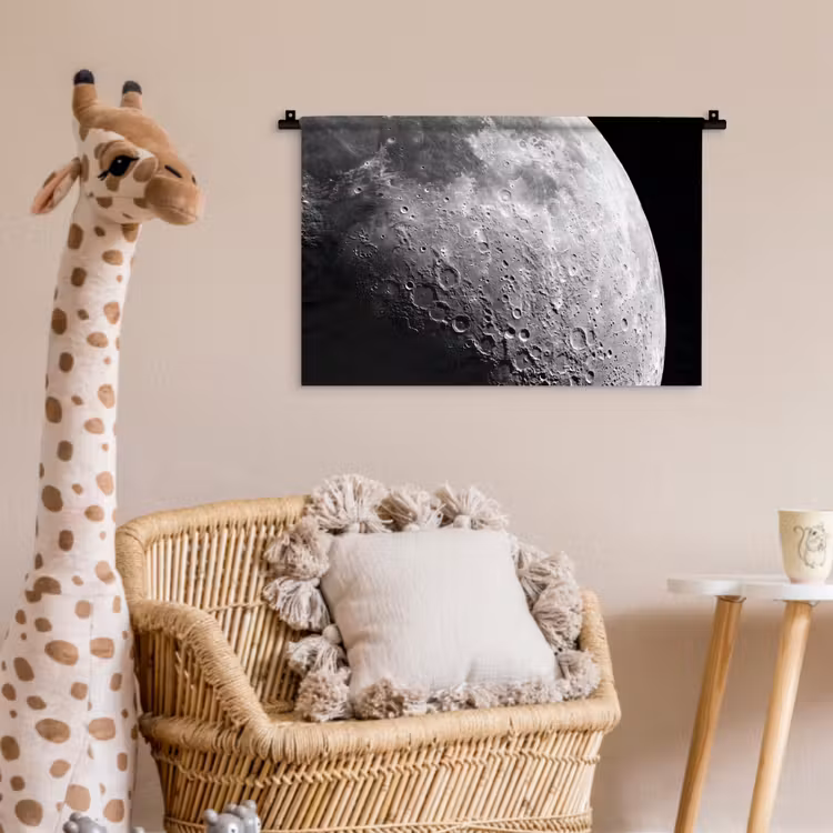 Wall Hanging - Moon - Craters - Space - Maan - Kraters - Ruimte Wandkleed katoen klein